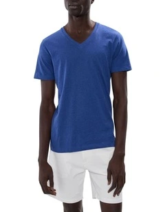 Arnie V Neck in Navy Marle