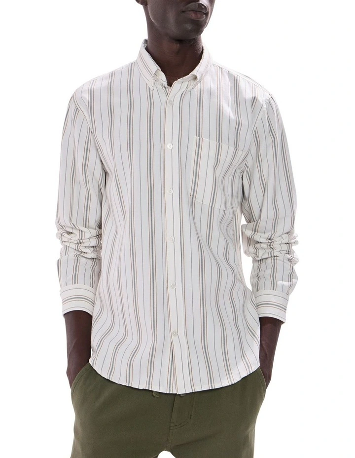 Walk Away Stripe Shirt in Green Stripe image 1