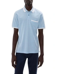 Christian Mercerised Polo in Cerulean Blue