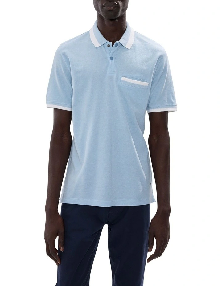 Christian Mercerised Polo in Cerulean Blue image 1