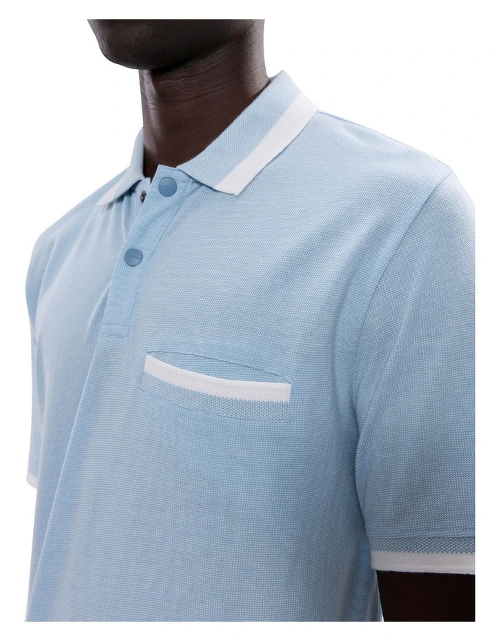 Christian Mercerised Polo in Cerulean Blue image 3
