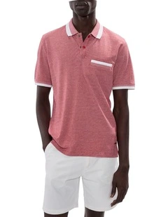 Christian Mercerised Polo in Crimson Red