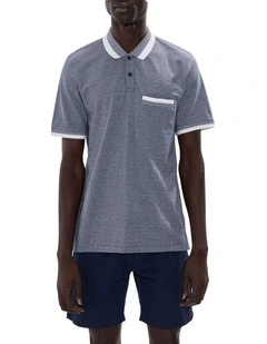Christian Mercerised Polo in Navy