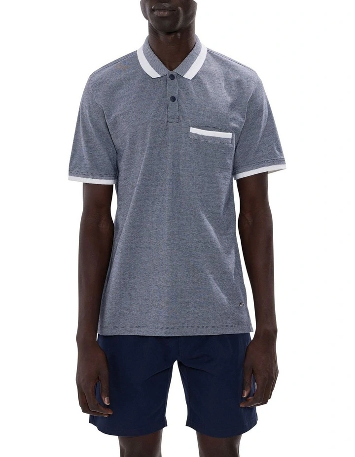 Christian Mercerised Polo in Navy image 1