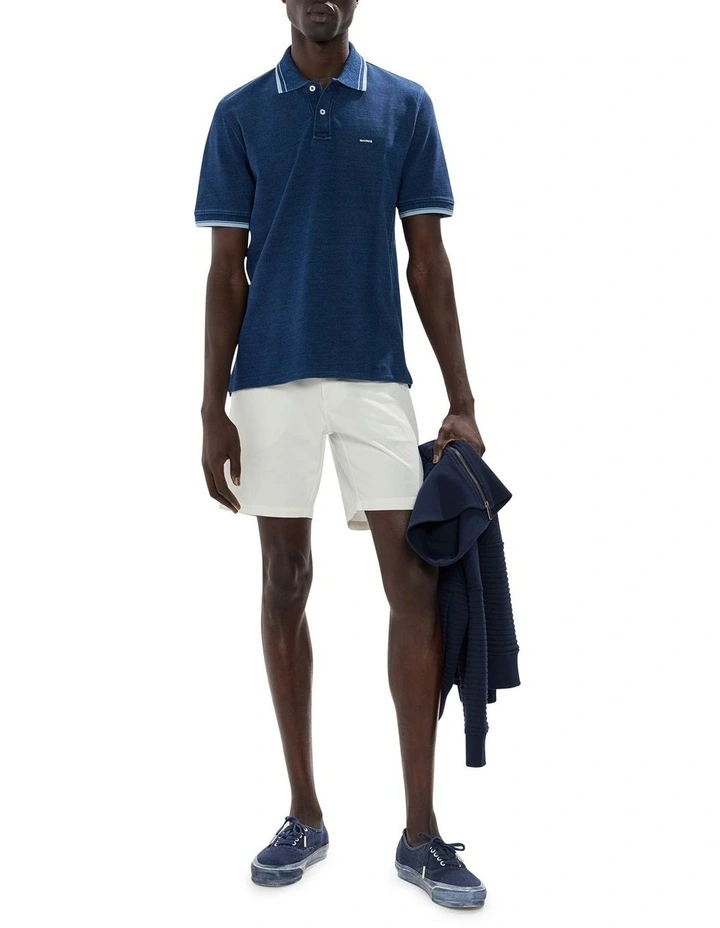 Cain Cotton Polo in Indigo image 2