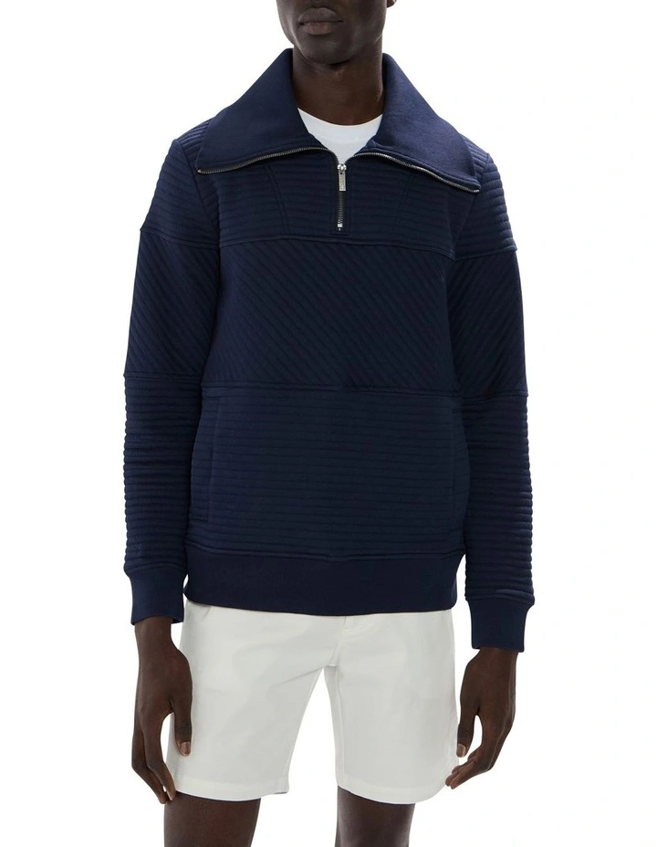 Helme 1/4 Zip Sweat in Navy image 1