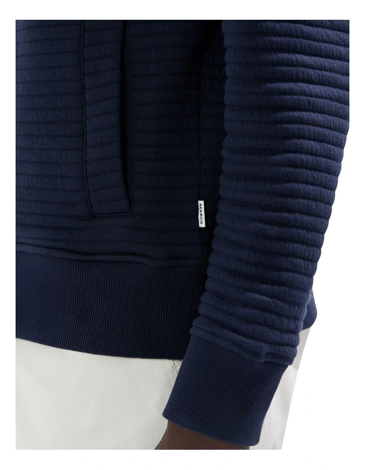 Helme 1/4 Zip Sweat in Navy image 3
