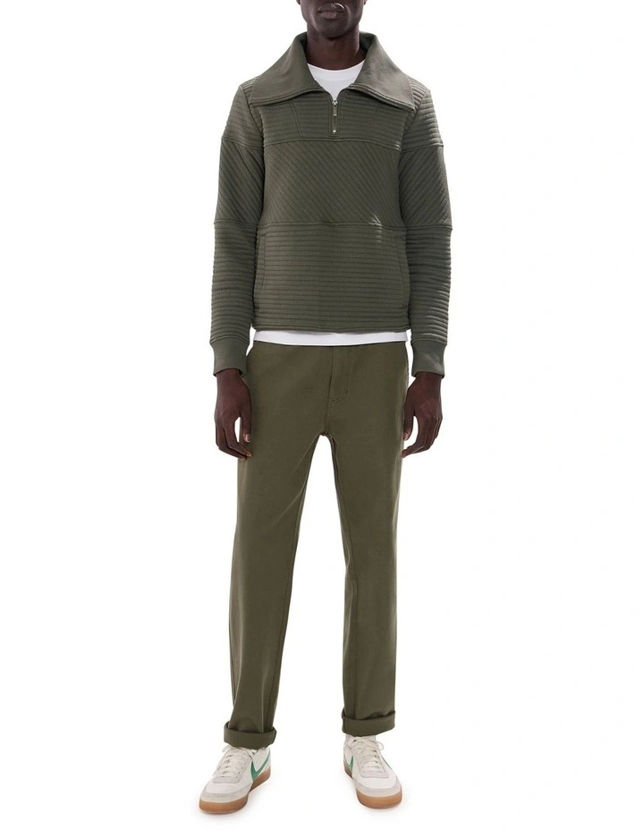 Helme 1/4 Zip Sweat in Agave Green image 2