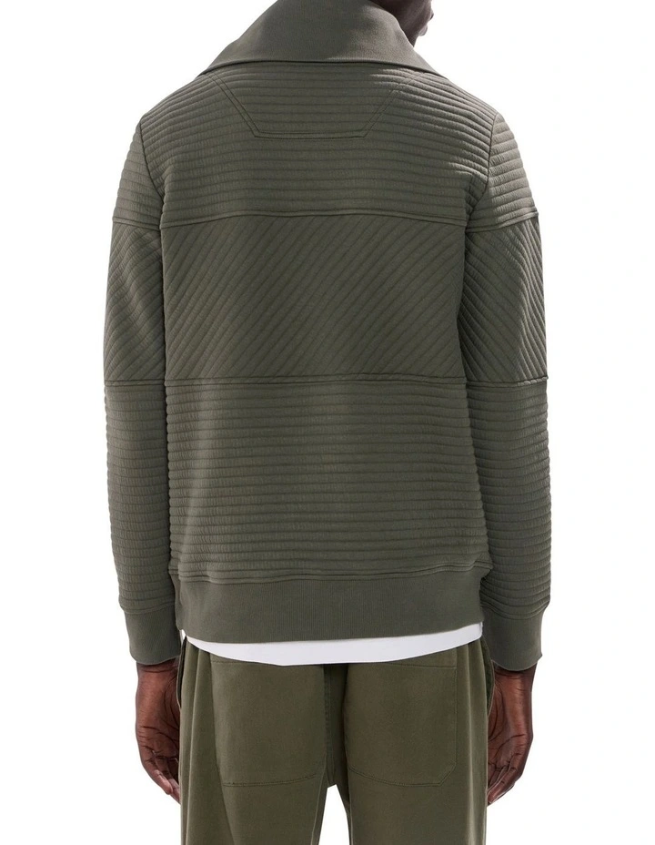Helme 1/4 Zip Sweat in Agave Green image 4