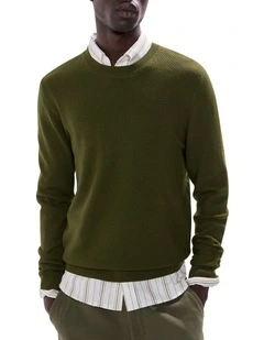 Gordon Textured Merino Knit in Agave Green