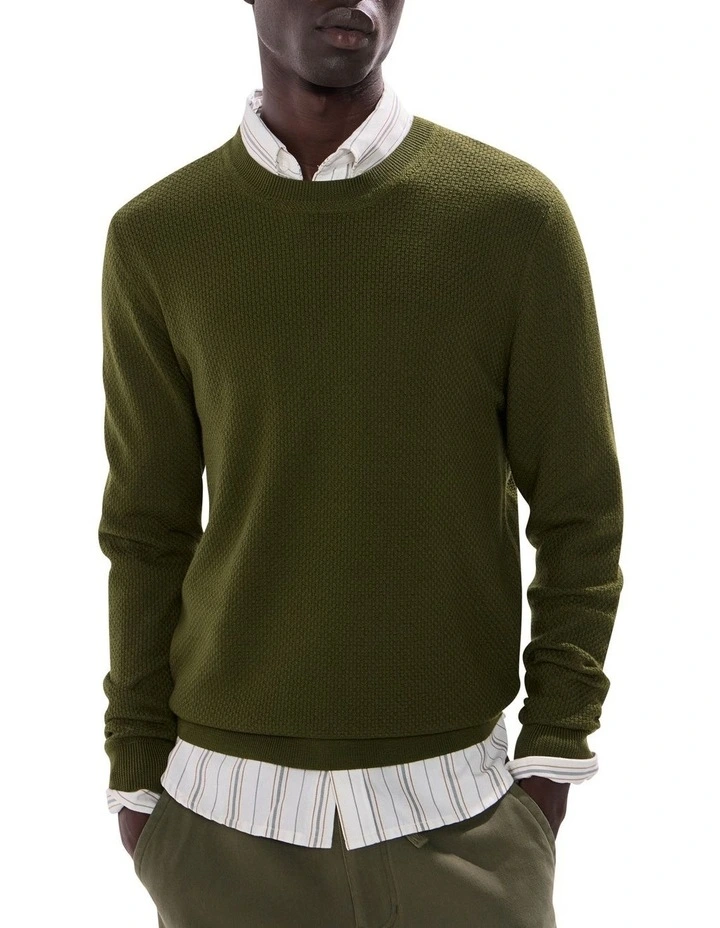 Gordon Textured Merino Knit in Agave Green image 1