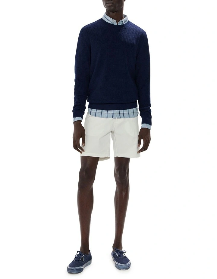 Gordon Textured Merino Knit in Navy image 2