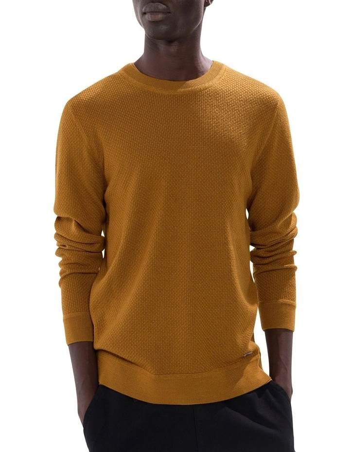 Gordon Textured Merino Knit in Bronze image 1