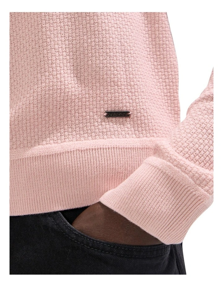 Gordon Textured Merino Knit in Stucco Pink image 3