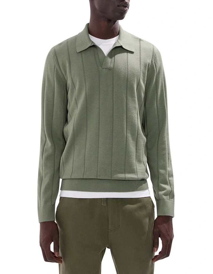 Arthur Wool Blend Polo in Agave Green image 1