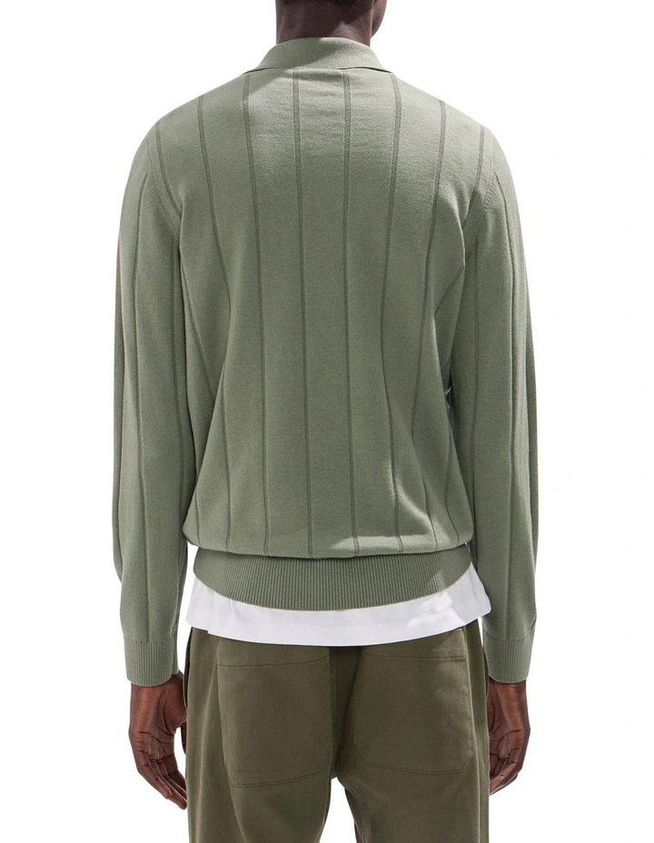 Arthur Wool Blend Polo in Agave Green image 4