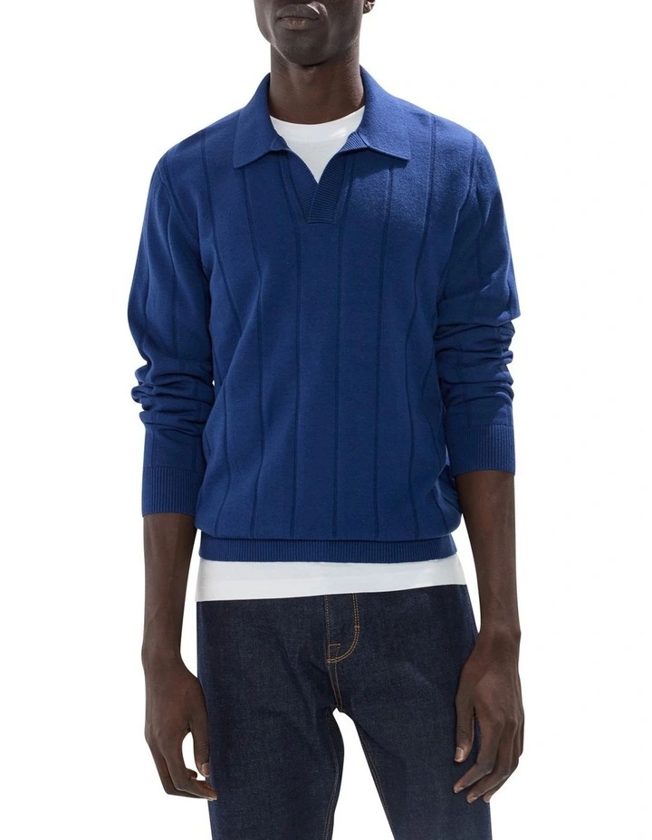 Arthur Wool Blend Polo in Lapis Blue image 1