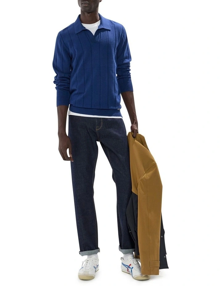 Arthur Wool Blend Polo in Lapis Blue image 2