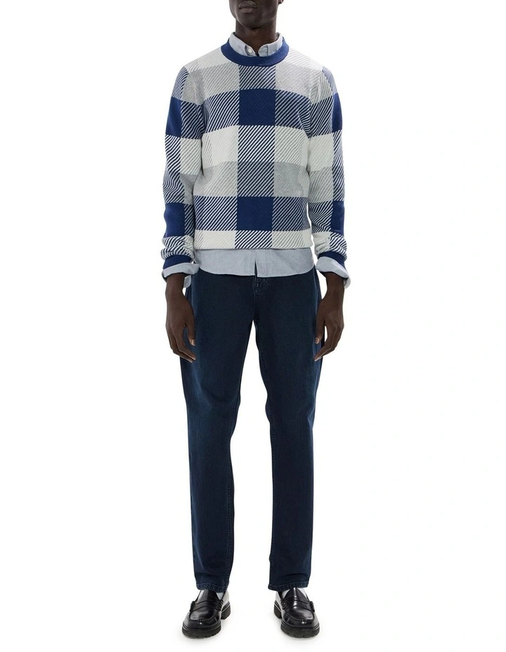 Kline Wool Blend Knit in Navy Check image 2