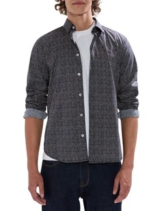 Juke Box Shirt in Navy Multi