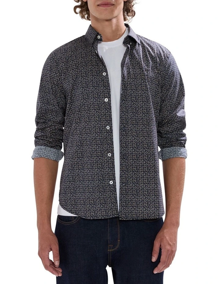 Juke Box Shirt in Navy Multi image 1