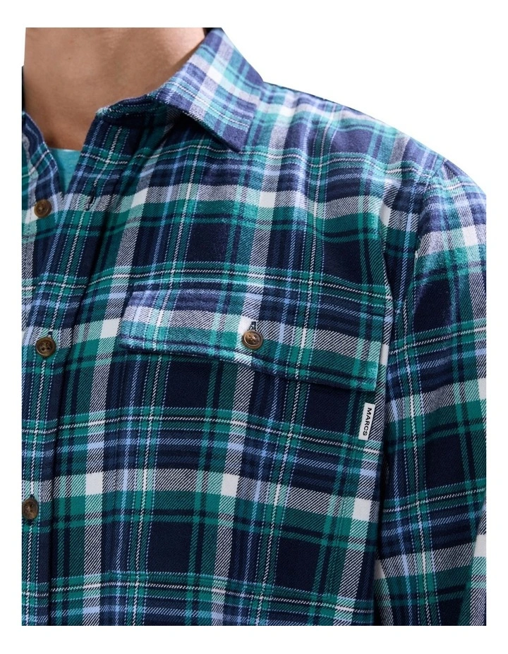 Clayton Check Shirt in Navy Multi image 3