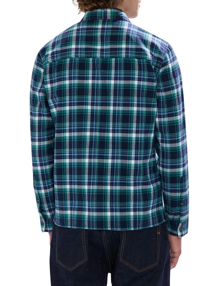 Clayton Check Shirt in Navy Multi image 4