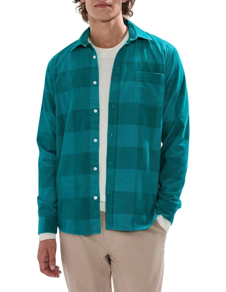 Chad Cord Check Shirt in Bayou Blue image 1