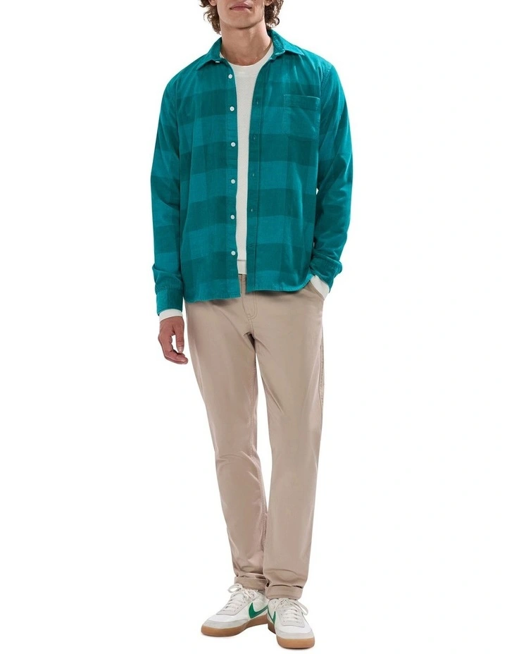 Chad Cord Check Shirt in Bayou Blue image 2