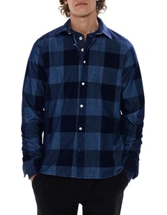 Chad Cord Check Shirt in Navy