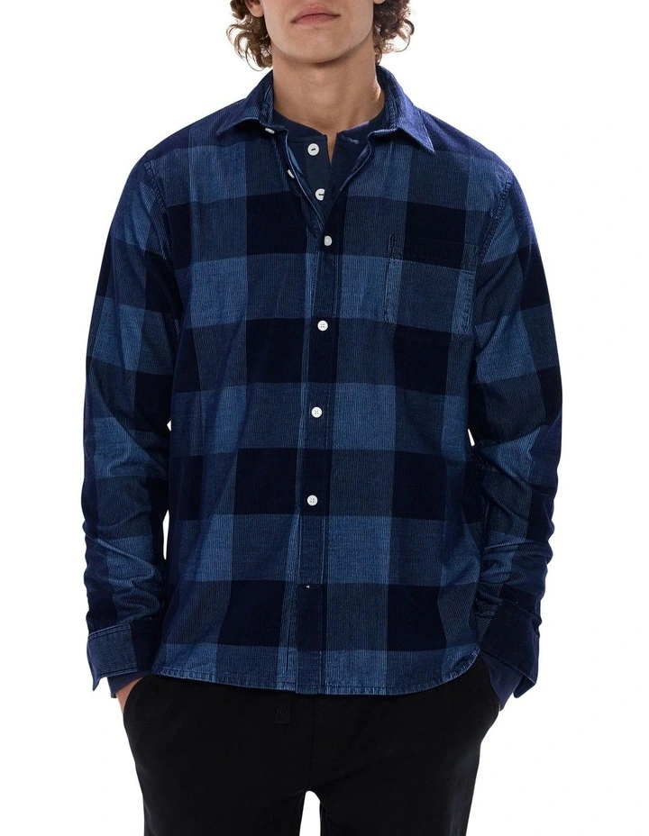 Chad Cord Check Shirt in Navy image 1