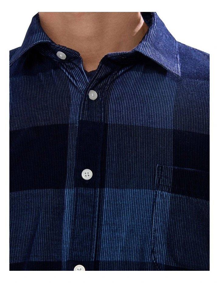 Chad Cord Check Shirt in Navy image 3