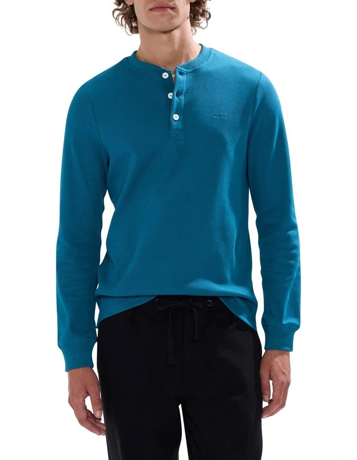Radar Love Henley Top in Dark Teal image 1