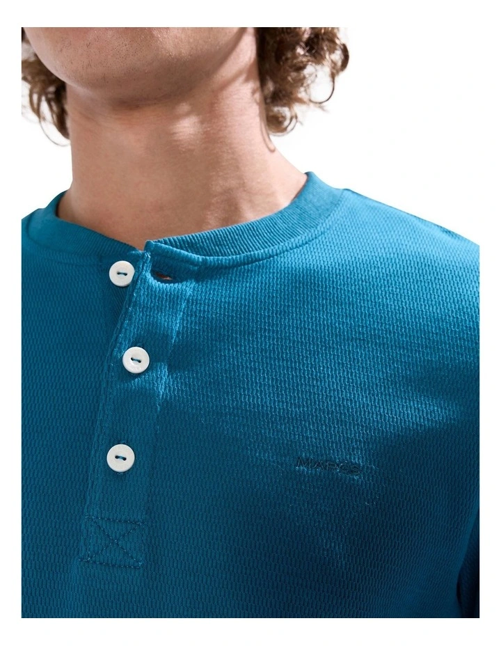 Radar Love Henley Top in Dark Teal image 3