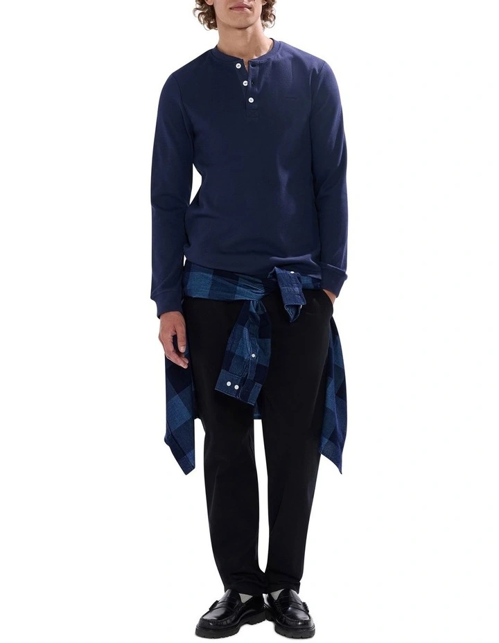 Radar Love Henley Top in Navy image 2