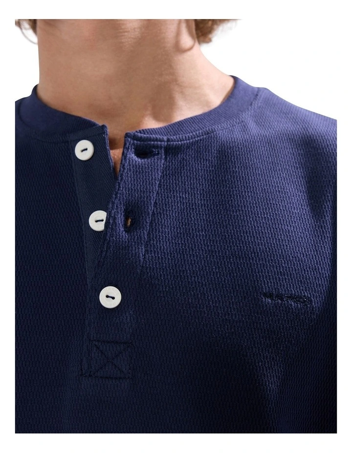 Radar Love Henley Top in Navy image 3