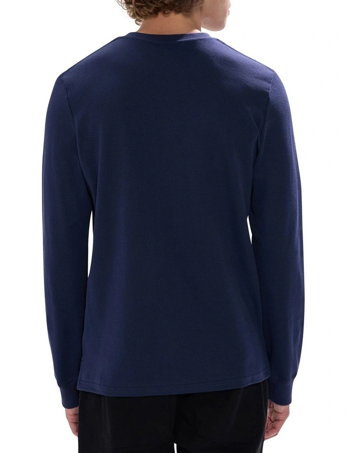Radar Love Henley Top in Navy image 4