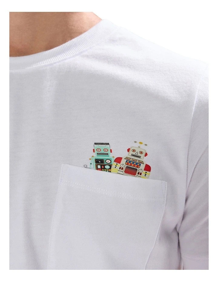Thinking A-Bot You Tee in White image 3