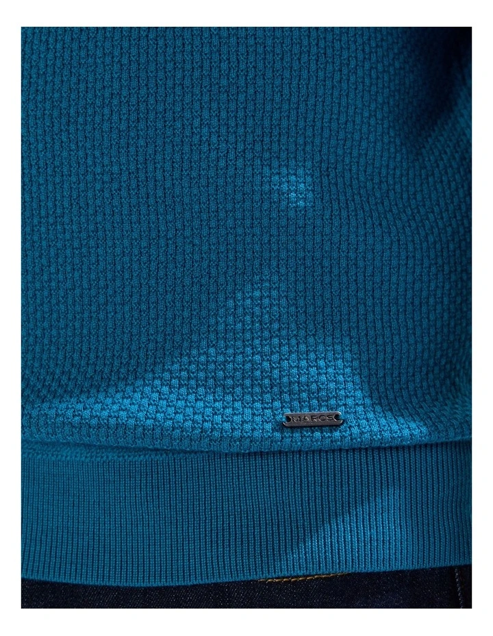 Gordon Textured Merino Knit T-shirt in Dark Teal image 3