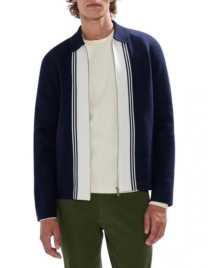 Nagano Knit Jacket in Navy image 1