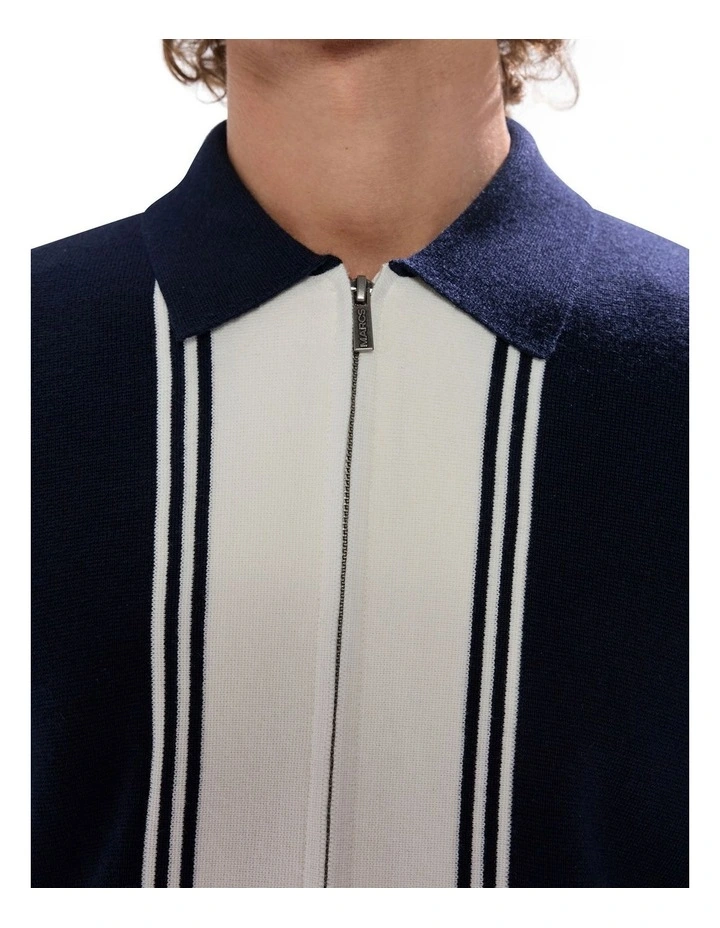 Nagano Knit Jacket in Navy image 3
