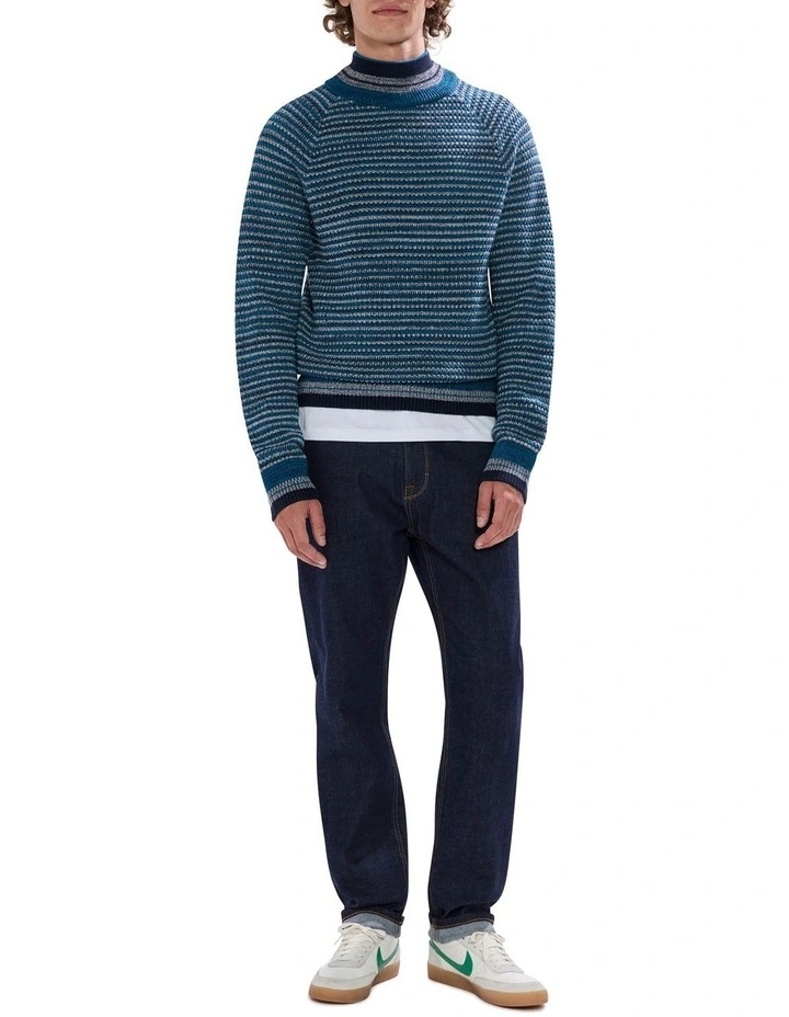 Kaito Wool Blend Knit T-shirt in Dark Teal image 2