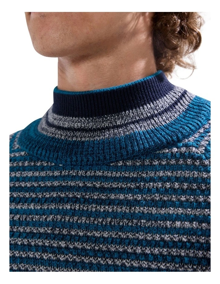 Kaito Wool Blend Knit T-shirt in Dark Teal image 3