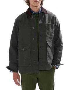 Jake Cotton Jacket in Dark Moss