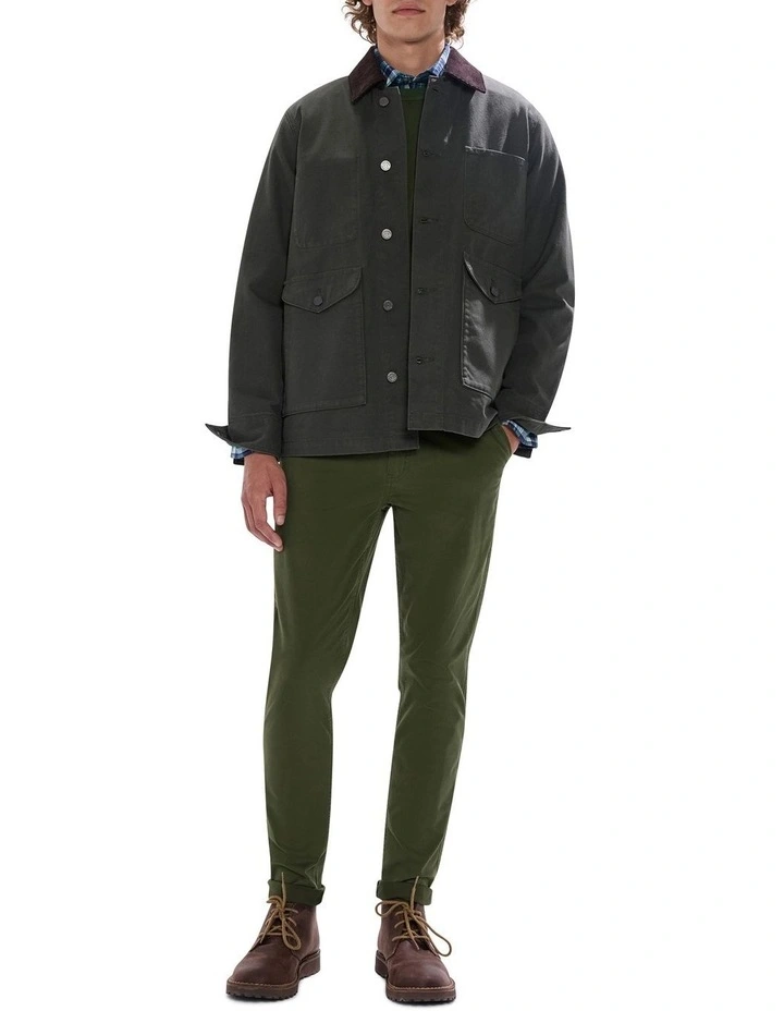 Jake Cotton Jacket in Dark Moss image 2