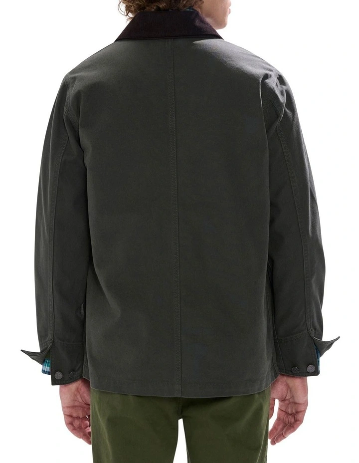 Jake Cotton Jacket in Dark Moss image 5