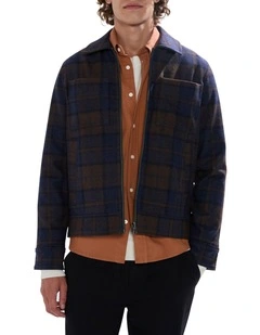 Victor Reversible Check Jacket in Blue