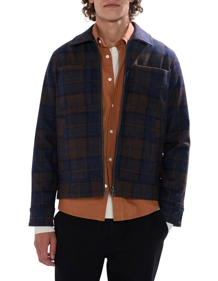 Victor Reversible Check Jacket in Blue image 1