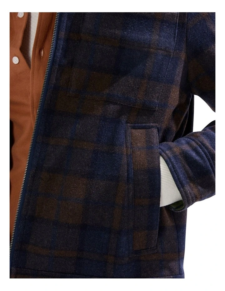 Victor Reversible Check Jacket in Blue image 3