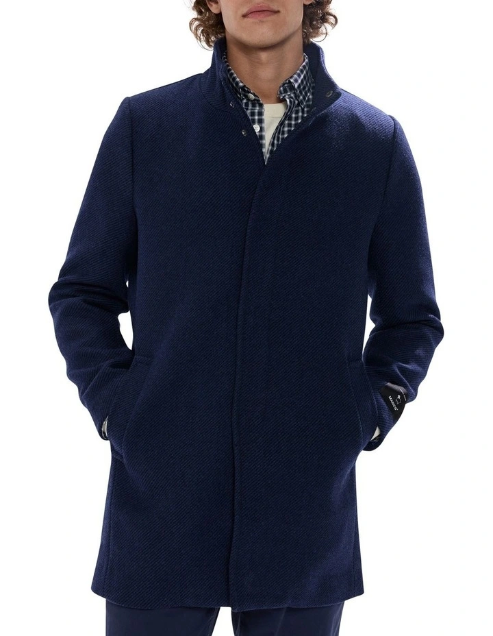 Kurt Wool Blend Coat in Navy image 2